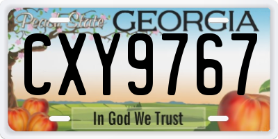 GA license plate CXY9767