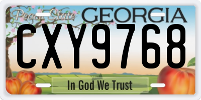 GA license plate CXY9768
