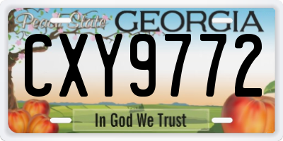 GA license plate CXY9772