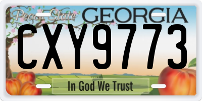 GA license plate CXY9773