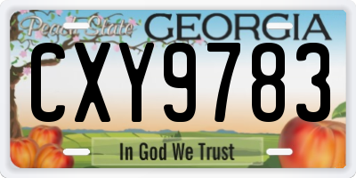 GA license plate CXY9783