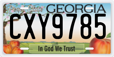 GA license plate CXY9785