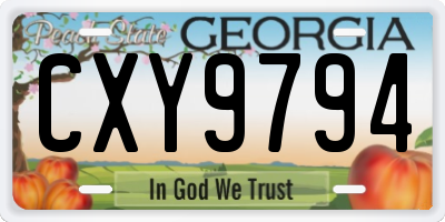 GA license plate CXY9794