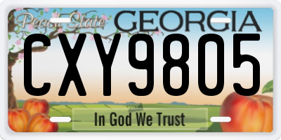 GA license plate CXY9805
