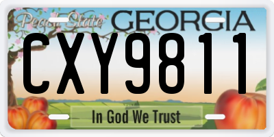 GA license plate CXY9811