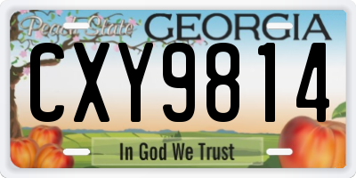 GA license plate CXY9814
