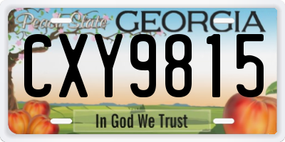 GA license plate CXY9815