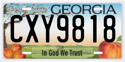 GA license plate CXY9818