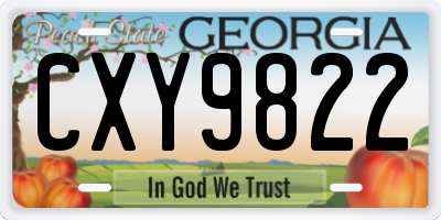 GA license plate CXY9822
