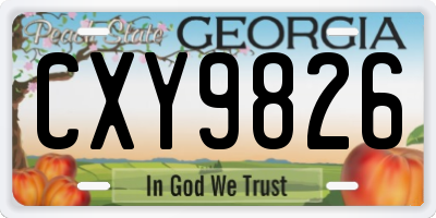 GA license plate CXY9826