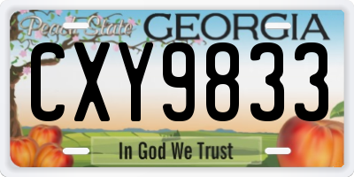 GA license plate CXY9833