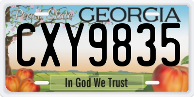 GA license plate CXY9835