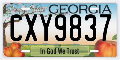 GA license plate CXY9837