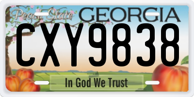 GA license plate CXY9838