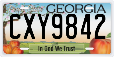 GA license plate CXY9842