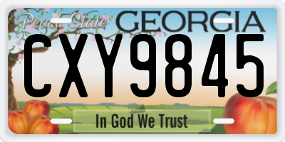 GA license plate CXY9845