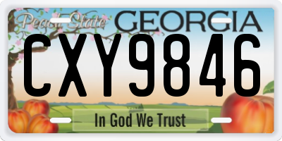 GA license plate CXY9846