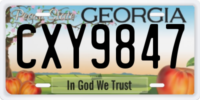 GA license plate CXY9847