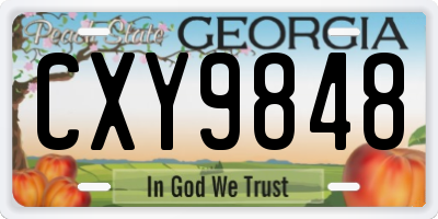 GA license plate CXY9848