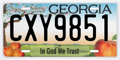 GA license plate CXY9851