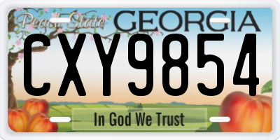 GA license plate CXY9854