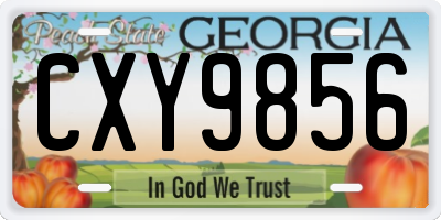 GA license plate CXY9856