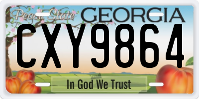 GA license plate CXY9864