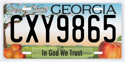 GA license plate CXY9865