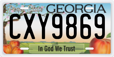 GA license plate CXY9869