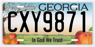 GA license plate CXY9871