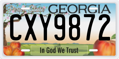 GA license plate CXY9872