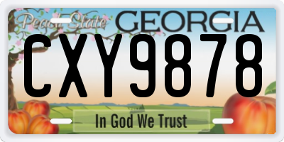 GA license plate CXY9878