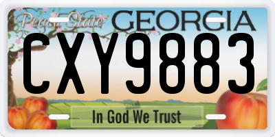 GA license plate CXY9883