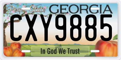 GA license plate CXY9885