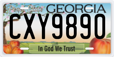GA license plate CXY9890