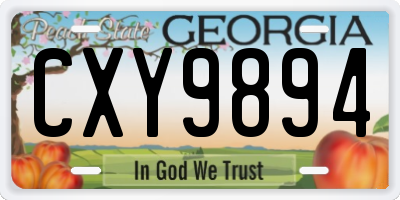 GA license plate CXY9894