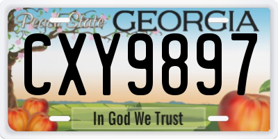 GA license plate CXY9897
