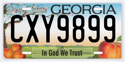 GA license plate CXY9899