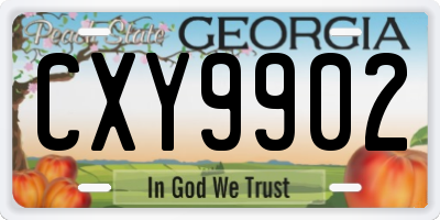 GA license plate CXY9902