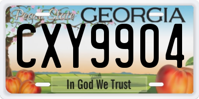 GA license plate CXY9904
