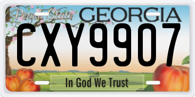 GA license plate CXY9907