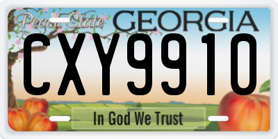 GA license plate CXY9910