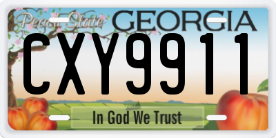 GA license plate CXY9911