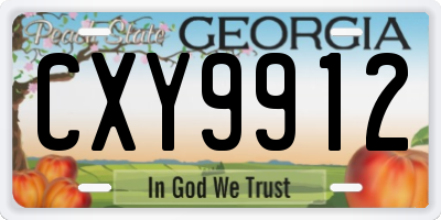 GA license plate CXY9912