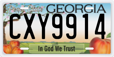 GA license plate CXY9914