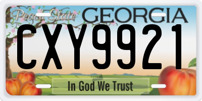 GA license plate CXY9921