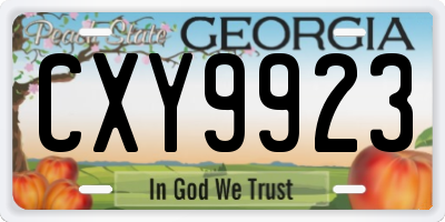 GA license plate CXY9923