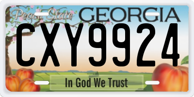 GA license plate CXY9924