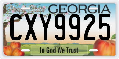 GA license plate CXY9925