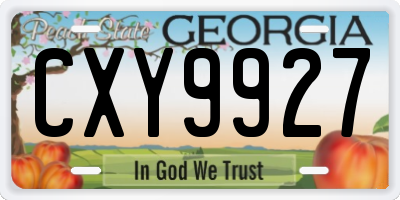 GA license plate CXY9927